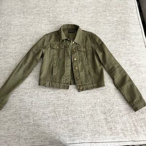 Olive Green Cropped Jacket